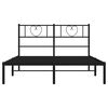 vidaXL Metal Bed Frame without Mattress with Headboard Black 135x190cm