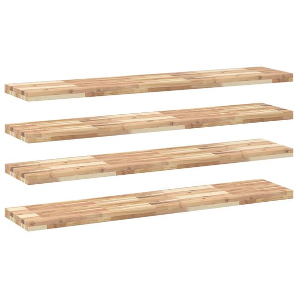 vidaXL Floating Shelves 4 pcs 120x30x4 cm Untreated Solid Wood Acacia