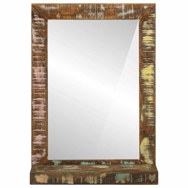 vidaXL Bathroom Mirror Brown 50 x 22 x 70 cm Solid Reclaim Wood