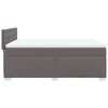 vidaXL Box Spring Bed with Mattress Grey 140x200 cm Faux Leather