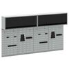 vidaXL Tool Cabinet Set with Shelf 6 pcs Black Powder-Coated Steel