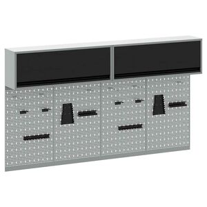 vidaXL Tool Cabinet Set with Shelf 6 pcs Black Powder-Coated Steel