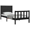 vidaXL Bed Frame without Mattress Black Small Single Solid Wood Pine