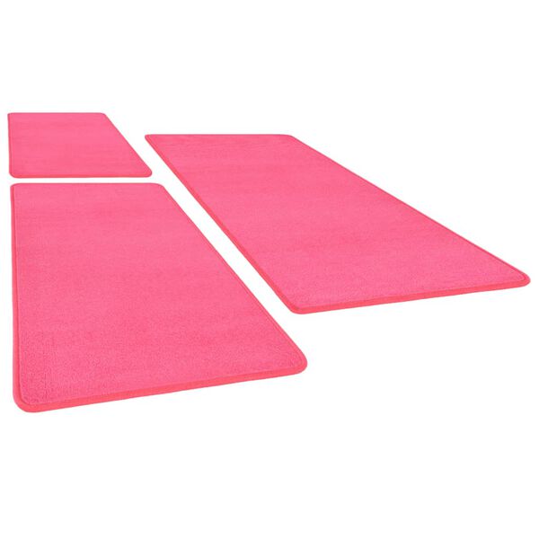 vidaXL Bed Carpets Shaggy High Pile 3 pcs Pink