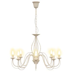 vidaXL Adjustable Chandelier E14 Metal Antique White &Oslash; 78 x 101 cm