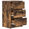 vidaXL Bedside Cabinet with 3 Drawers Smoked Oak 39x35x65 cm