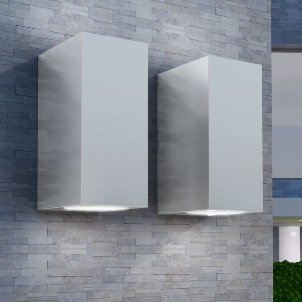 vidaXL Outdoor LED Wall Lights 2 pcs Square Up/Downwards