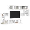 vidaXL 10 Piece TV Cabinet Set White Engineered Wood