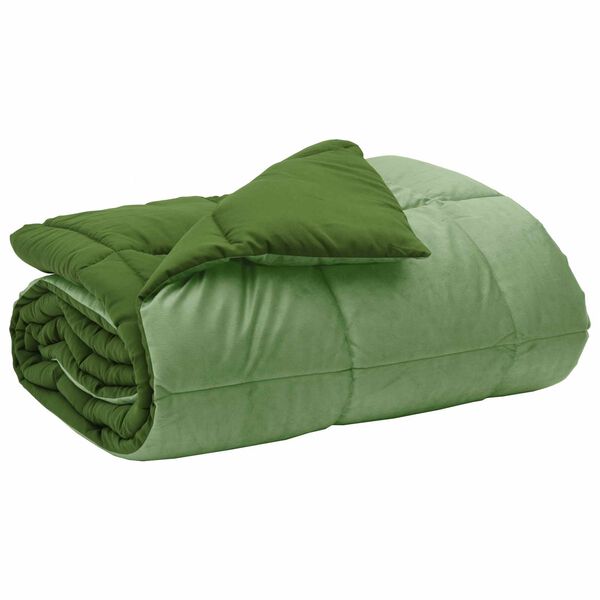 vidaXL Winter Duvet Quilted Green 200 x 240 cm Microfiber