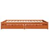 vidaXL Bed Frame with Drawer 3 pcs Wax Brown Solid Pine Wood