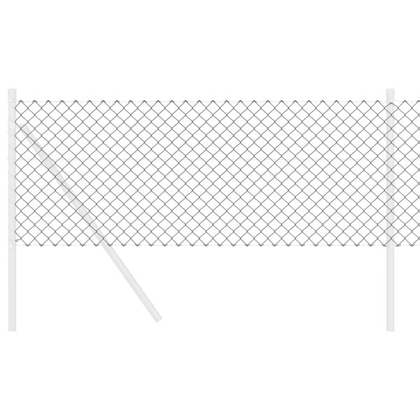 vidaXL Chain Link Fence Grey 10 x 0.8 m Steel