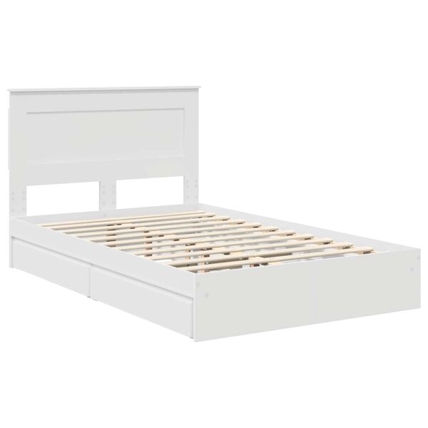 vidaXL Storage Bed with Headboard White 120 x 200 cm Engineered Wood