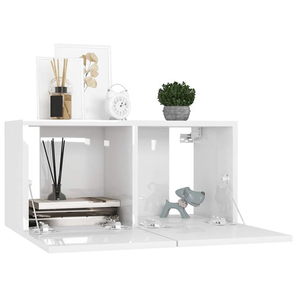vidaXL 8 Piece TV Cabinet Set White Engineered Wood