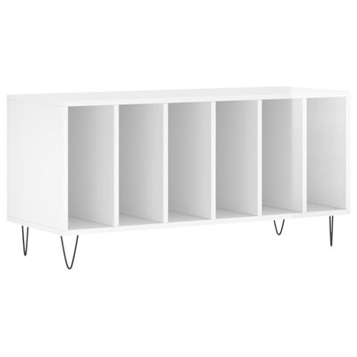 vidaXL Record Cabinet High Gloss White 100x38x48 cm Engineered Wood