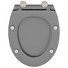vidaXL Toilet Seat Grey 47 x 37.5 x 3.8 cm Duroplast