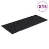 vidaXL Stair Mats Self-adhesive 15 pcs 60x25 cm Dark Grey Rectangular
