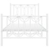 vidaXL Metal Bed Frame without Mattress with Footboard White 75x190cm