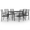 vidaXL Dining Set | Black | Glass | Large | Durable | Dining Set | Rectangular