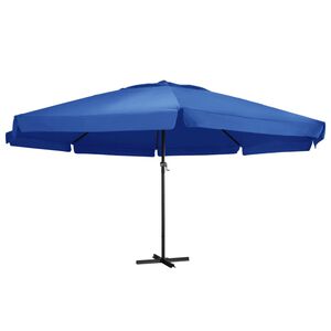 vidaXL Garden Parasol with Aluminium Pole 500 cm Azure Blue