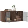 vidaXL Wall Cabinets with Glass Doors 2 pcs Brown Oak 68.5x37x35 cm