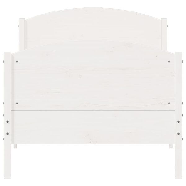 vidaXL Bed Frame without Mattress White 90x200 cm Solid Wood Pine