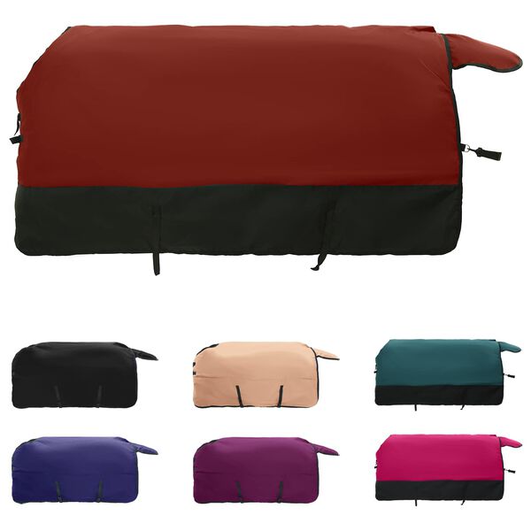 vidaXL Horse Blanket Bordeaux and Black 75 cm Polyester