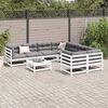 vidaXL 9 Piece Garden Sofa Set White Solid Wood Pine