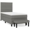 vidaXL Box Spring Bed with Mattress Dark Grey 90x190 cm Fabric