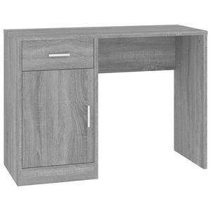 vidaXL Desk with Drawer&Cabinet Grey Sonoma 100x40x73 cm Engineered Wood