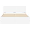 vidaXL Bed Frame with Headboard and LED White 140x200 cm