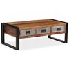 vidaXL Coffee Table | Multicolour | Solid reclaimed wood, steel legs