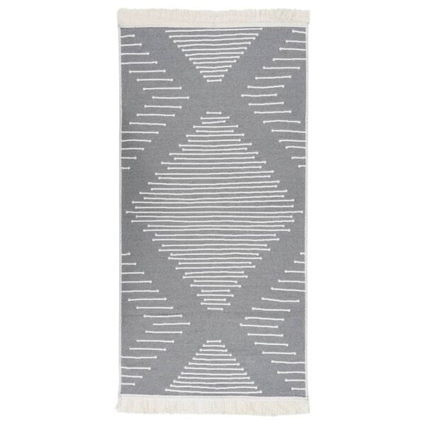 vidaXL Rug Dark Grey 100x200 cm Cotton