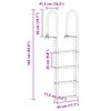 vidaXL 4-Step Dock Ladder Silver 45 &times;11.5 &times;162 cm Aluminum