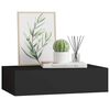 vidaXL Wall-mounted Drawer Shelf Black 40x23.5x10cm MDF