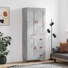 vidaXL Highboard Concrete Grey 69.5x34x180 cm Engineered Wood