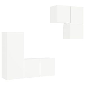 vidaXL 4 Piece TV Wall Units White Engineered Wood