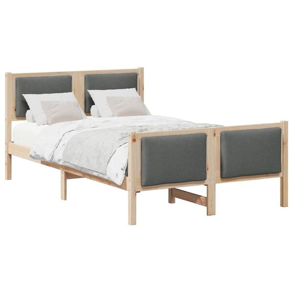 vidaXL Bed Frame with Headboard Dark Grey 120 x 190 cm Fabric