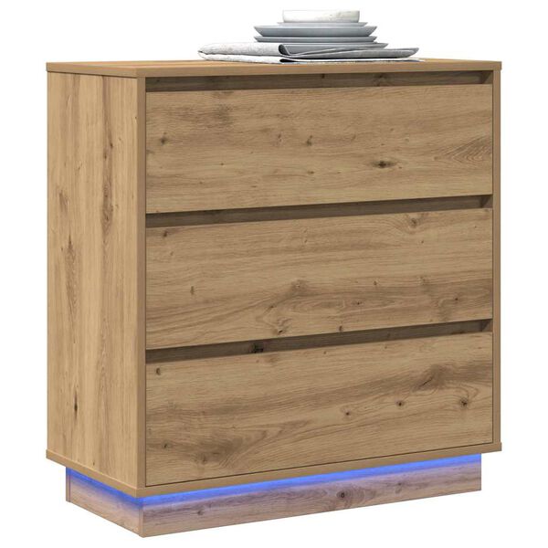 vidaXL Bedside Cabinet Artisan Oak 71 x 34.5 x 75 cm Engineered wood