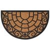 vidaXL Door Mat Half Round 45x75 cm Rubber and Coir