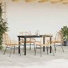 vidaXL 5 Piece Garden Dining Set Brown Poly Rattan Glass