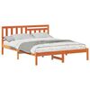 vidaXL Bed Frame with Headboard Wax Brown 160 x 200 cm Solid Pine Wood