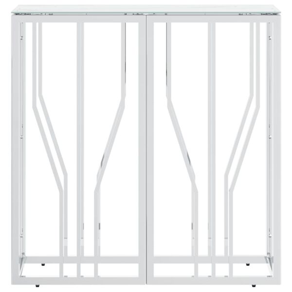 vidaXL Console Table Silver 70x30x70 cm Stainless Steel and Glass