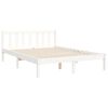 vidaXL Bed Frame without Mattress White Double Solid Wood Pine