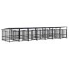 vidaXL Outdoor Dog Kennel with Roof Steel 13.14 m&sup2;