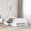 vidaXL Bed Frame without Mattress White 75x190 cm Small Single Engineered Wood