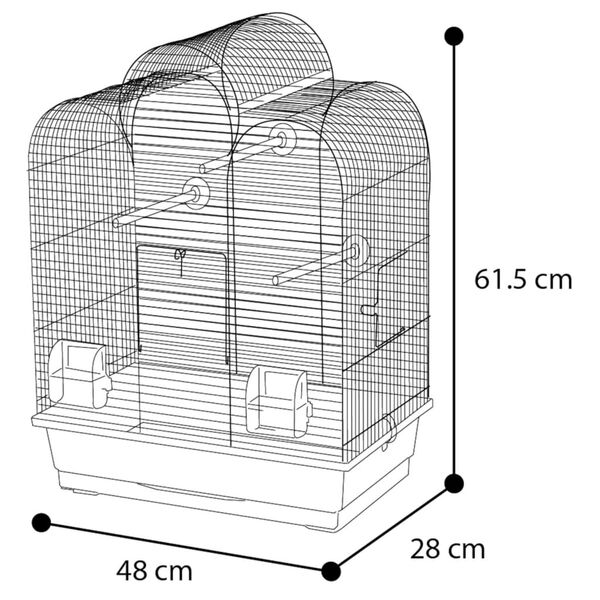 FLAMINGO Parakeet Cage Dara 45x28x61.5 cm White