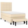 vidaXL Box Spring Bed with Mattress Cream 90x190 cm Fabric
