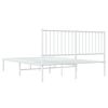vidaXL Metal Bed Frame without Mattress with Headboard White 135x190cm