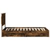 vidaXL Storage Bed with Drawer Smoked Oak 90 x 190 cm Engineered Wood