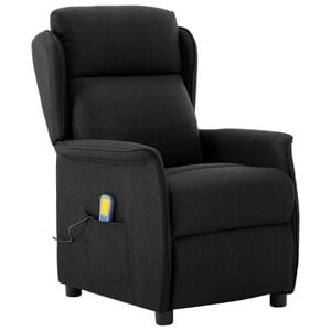 vidaXL Massage Chair with Cushion Black 67.5 x 93.5 x 101.5 cm Fabric